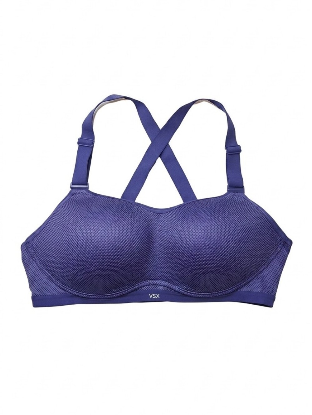 Victorias Secret VSX Sport Purple Honeycomb Mesh Sports Bra 34C Wirefree Molded